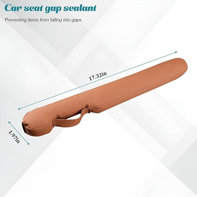 2PCS Car Seat Gap Filler, Soft Foam Automotive Organizer to Fill The Gap Between Seats Console Stop Things from Dropping, Vehicle Seat Side Gap Stopper, Universal for Truck SUV (Brown)