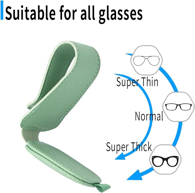 Yuoyar 2 Packs Magnetic Sunglass Holder for Car Visor (Green) | Magnetic Interior Car Accessories