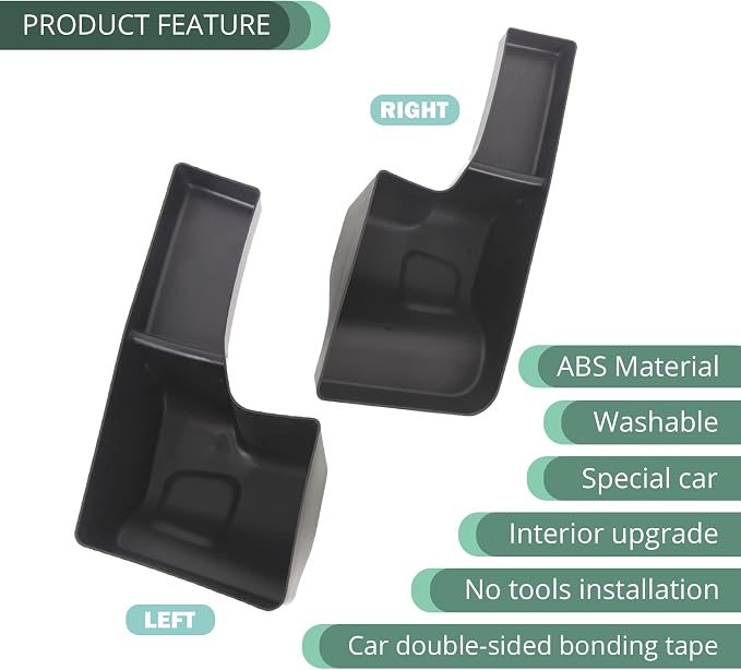 Rear Trunk Storage Tray Organizer Wheel Well Storage Bin for 2018-2022 Jeep Wrangler JL JLU Interior Accessories, Rear Cargo Side Tray, Cargo Expansion Box, Tape, Left & Right, Black