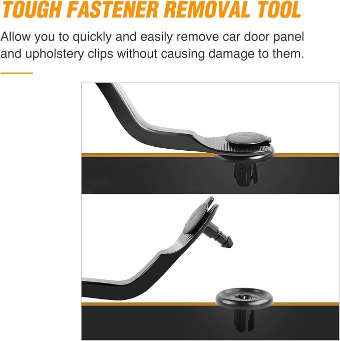 GOOACC Car Panel/Upholstery Remover Ergonomic Stainless Steel Fastener Remover - Easily Removes Plastic Fasteners,Reduces Damage to Panels and Loss of Clips