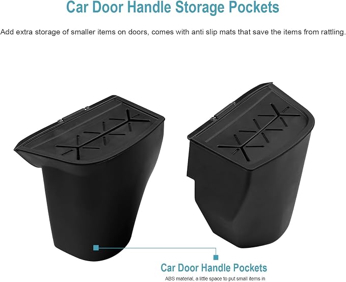 CDEFG 2Pcs for 2026 Toyota RAV4 Center Console Organizer Door Handle Pockets Trash Can Storage Box for 2026 Toyota RAV4 (LE/SE/XLE Premium/Woodland/XSE/Limited) Accessories Front-Door Storage Holder