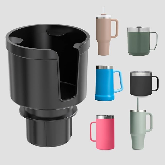 New Car Cup Holder Expander for Stanley Quencher H2.0 (30 & 40 Oz. Models), Also Compatible with Stanley IceFlow, Yeti 20/26/30oz, Hydroflask 32/40oz, Large Water Bottles and Tumblers