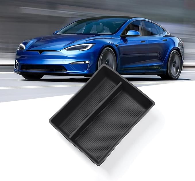 Jaronx Compatible with Tesla Model S/X Console Organizer 2021-2026, Refresh Center Console Storage for Model X/S Plaid/Long Range, Silicone Organizers Tray for Tesla X/S Accessories
