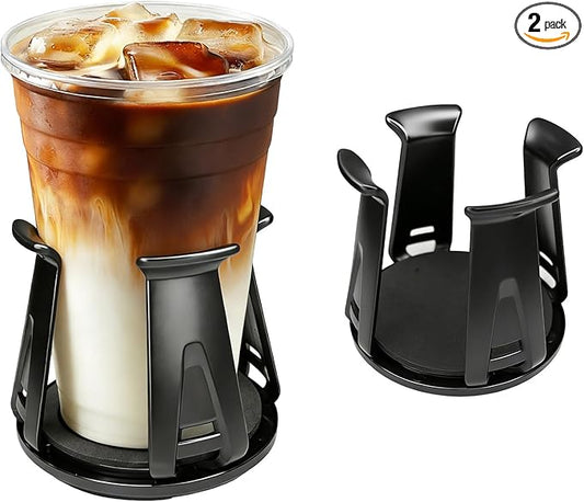 Car Cup Holder Expander, Adjustable Vehicle Energy Drink Holder Insert with Adaptive Clamping Arm Automotive Cups Holders Adapter for Car Slim Cans, Bottle Water Cups, Adhesive Drink Storage Rack