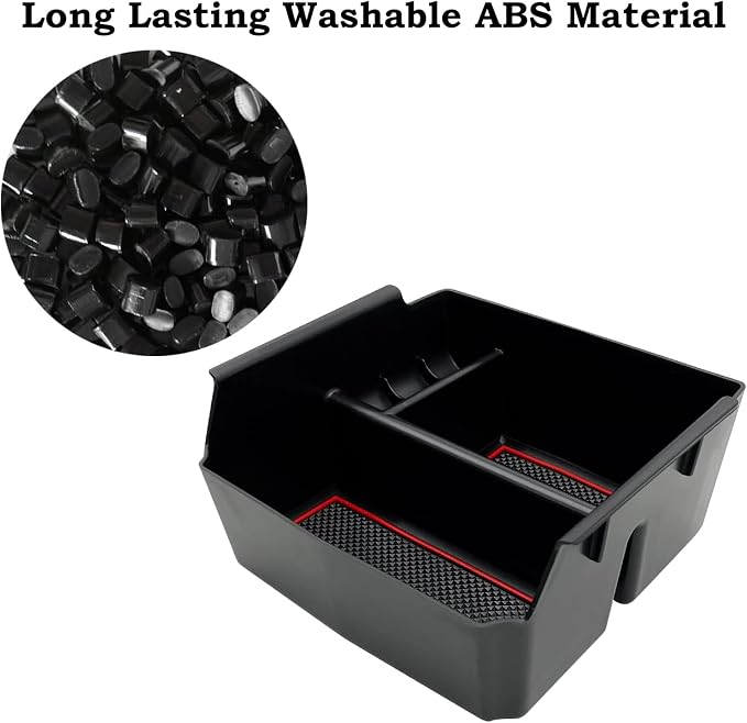 Compatible with Jeep Wrangler JK and JKU Accessories 2011-2018 Center Console Organizer Tray (Red)