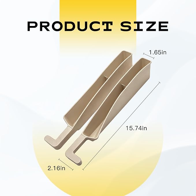 2PCS New Car Seat Gap Stopper with 2 Storage Areas，Car Seat Gap Storage Organizer for Phone Keys Wallet，Universal Car Seat Gap Filler Interior Accessories (Beige)