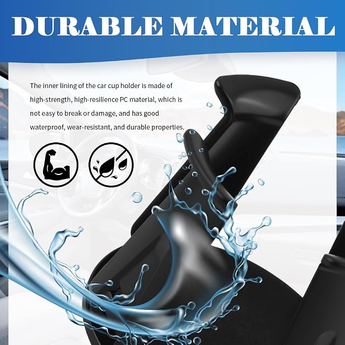 2PCS Car Cup Holder Insert,Self-Adhesive Portable Cupholder Insert for Car for Fixing Cups/Drinks,Automotive Cup Holders with Adaptive Clamping Arm Cars Accessories for 3" Car Cup Holder