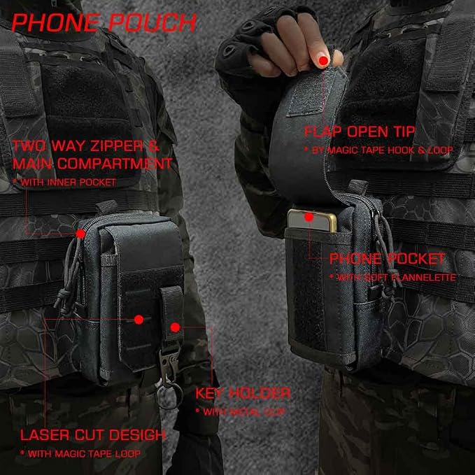 Car Truck Seat Back Organizer Tactical Molle, Upgrade Tactical Vehicle Panel Organizer with 5 Detachable Molle Pouch, Universal Fits for Most of Vehicle (Tan)