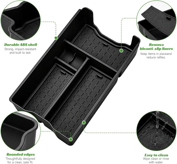 Center Console Organizer Tray for Toyota RAV4 2026,Custom Fit RAV4 Interior Accessories,ABS Storage Insert with Non-Slip Mats for Cards,Coins,Phones–Upgrade Console Storage for 2026 RAV4