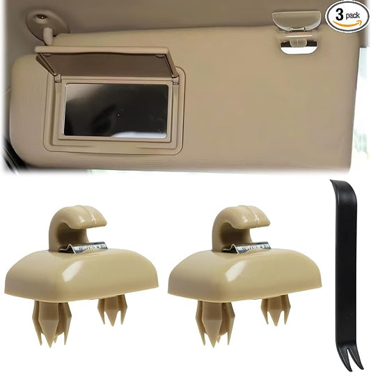 2015 Q5 Sun Visor Clip Replacement Compatible with Audi, Sunvisor Inner Clips for A1 A3 A4 A5 A6 Q3 Q5 S3 S4 S5 TT, ABS Construction Interior Sunscreen Holder Hook, OEM #8U0857562A (Beige)