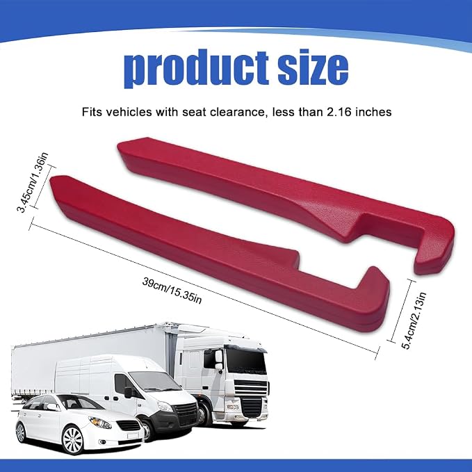 2PCS Car Seat Gap Filler, Car Blocker, PU Leather Fill The Gap Between Seat and Center Console, Universal Car Interior Accessories Flexible Seat Gap Organizer for Most Cars (Red)