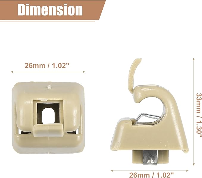 uxcell 2pcs Sun Visor Support Clip Retainer for Mercedes-Benz W201 190 Class 1982-1993 No.A12681000128412 Sun Visor Support Clip Holder Bracket Hanger Plastic Beige Anti Vibration