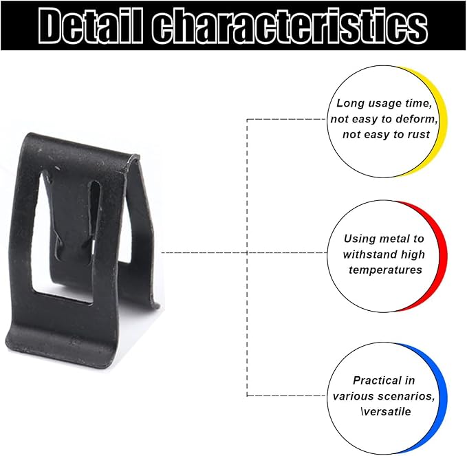 40PCS Car Metal Retainer Clips, Front Console Dashboard Metal Retainer, Car Console Trim Retainer Clip, Automotive Universal Dashboard Retainer Replacement Interior Accessories (40PCS)