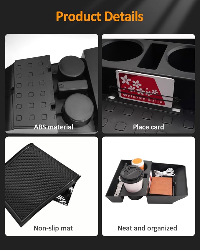 CDEFG for 2024 2025 2026 Hyundai Santa Fe Lower Console Cup Holder Tray - Under Center Console Organizer Accessories
