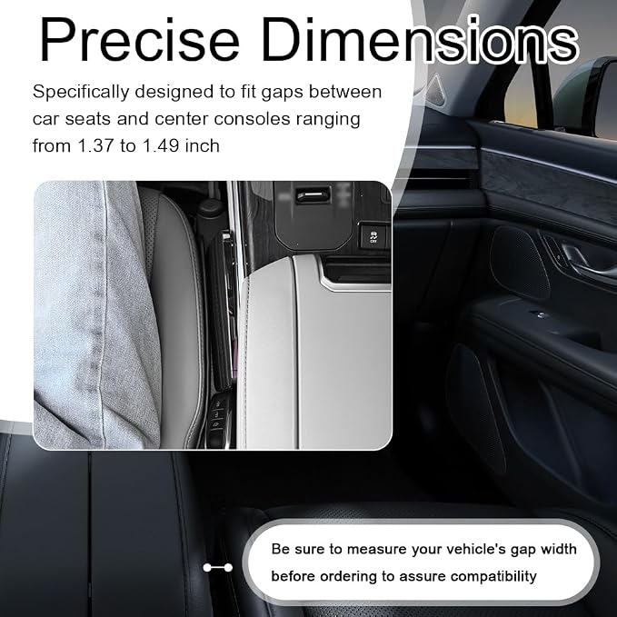 IHOTDER 2026 Upgraded Car Seat Gap Filler 2 Pack,3 in 1 Car Seat Gap Organizer with Slot & Hook for Phone/Keys,Universal Anti-Drop in Between Cars Seats Catcher Fits for Truck SUV