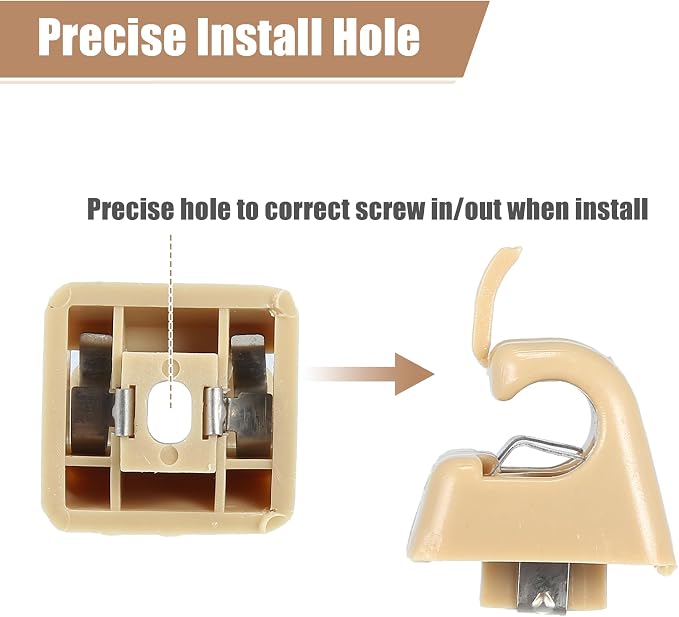 uxcell Sun Visor Support Clip Retainer for Mercedes-Benz W201 190 Class 1982-1993 No.A12681000128412 Sun Visor Support Clip Holder Bracket Hanger Plastic Beige Anti Vibration
