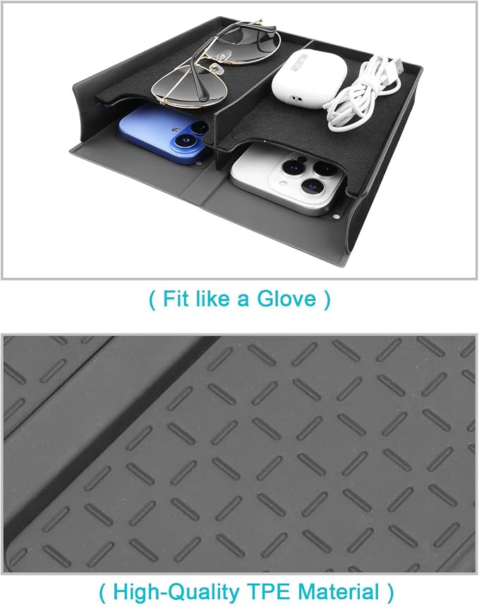 CDEFG for 2026 Toyota RAV4 Center Console Organizer for 2026 Toyota RAV4 Accessories Middle Console Organizer Tray Glove Box Storage Box Glove Box with Wireless Charging Cover