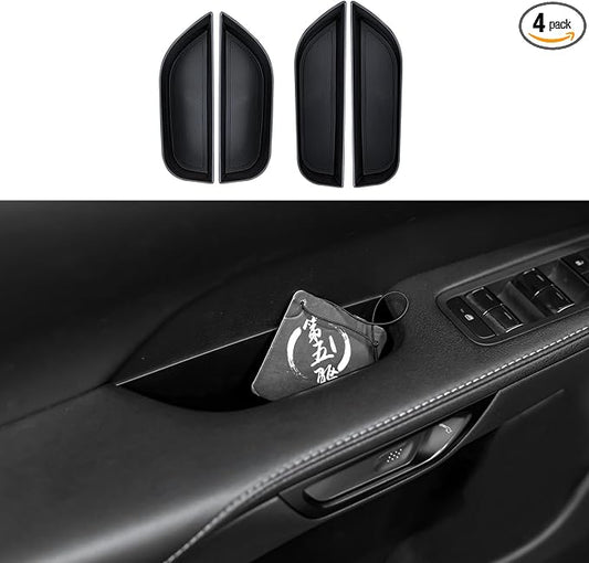 4PCS Car Door Organizer Tray for RX 2023 2024 2025 Front & Rear Door Pocket Inner Organizer Trays TPE for RX Hybrid RX 350h 500h F Sport Premium+ Luxury F Sport Accessories Black