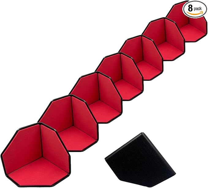8 Pack Adjustable Hook and Loop Trunk Organizer Blocks for Car & Truck | Non-Slip Lining, Designed for Felt-Lined Car Interiors (3.94"x3.94"x3.94")