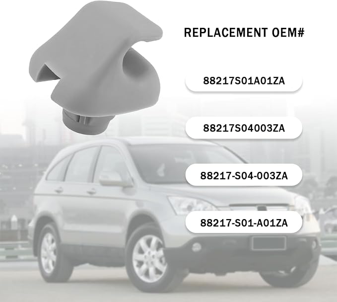 2PCS Sun Visor Clip,Durable Car Visor Clip Hook Replacement OEM#88217S01A01ZA,88217S04003ZA,Premium Car Visor Accessories Compatible with Honda Civic Accord Odyssey (Gray)
