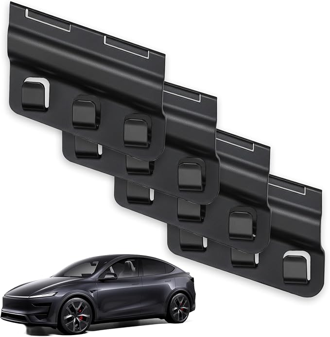 4-Pack Bulk Set，Trunk Grocery Bag Hooks for 2025-2026 Tesla Model Y Juniper, Reinforced ABS Rear Trunk Hangers & Organizer, Interior Must-Have Accessories
