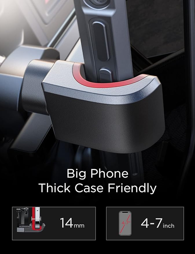 AINOPE Car Vent Phone Mount Holder for iPhone 17 Pro Max Car Mount [Drop-in Grip] Phone Holders for Your Car Air Vent Interior Accessories Gifts for Men for iPhone 17 Pro Max 16 15 14 Galaxy S26, Red