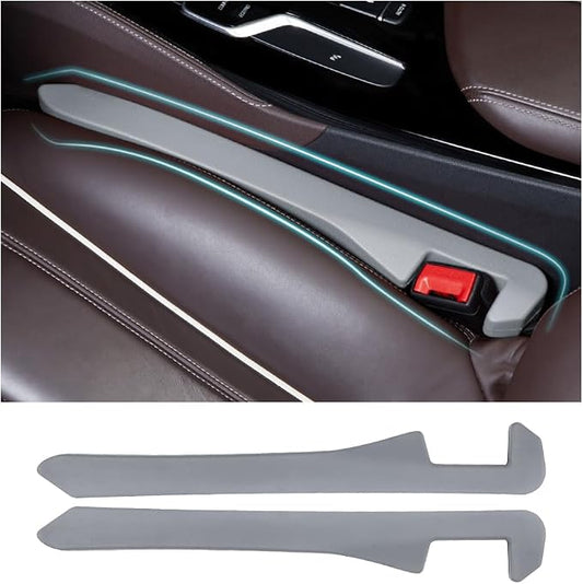 Junecarp Car Seat Gap Filler 2 Pack,Flexible Car Gap Filler Organizer to Impede Items from Dropping,Essential Interior Car Accessories Seat Gap Plug Perfectly Fits Car Gap (Gray)