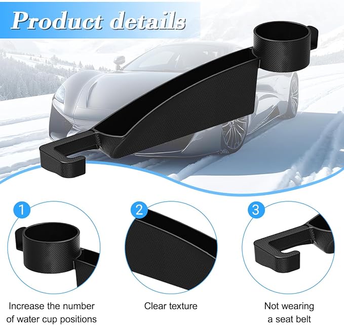 Car Seat Gap Filler, 2PCS Anti-Drop Multifunctional Vehicle Seat Side Gap Plug with Storage Slot, Automotive Blocker Seam Filler Console Organizer, Universal for SUV RV Truck (Black)