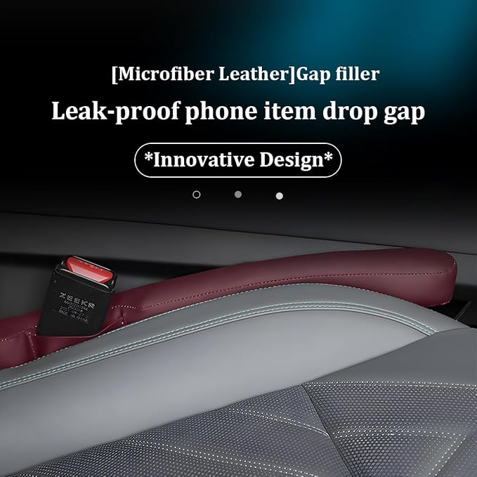 Car Seat Gap Filler, 2PCS Between Vehicle Seats Console Organizer Stop Things from Dropping, Automotive Interior Chair Gap Coverage Fill, Universal for SUV Automobile Truck (Wine Red)