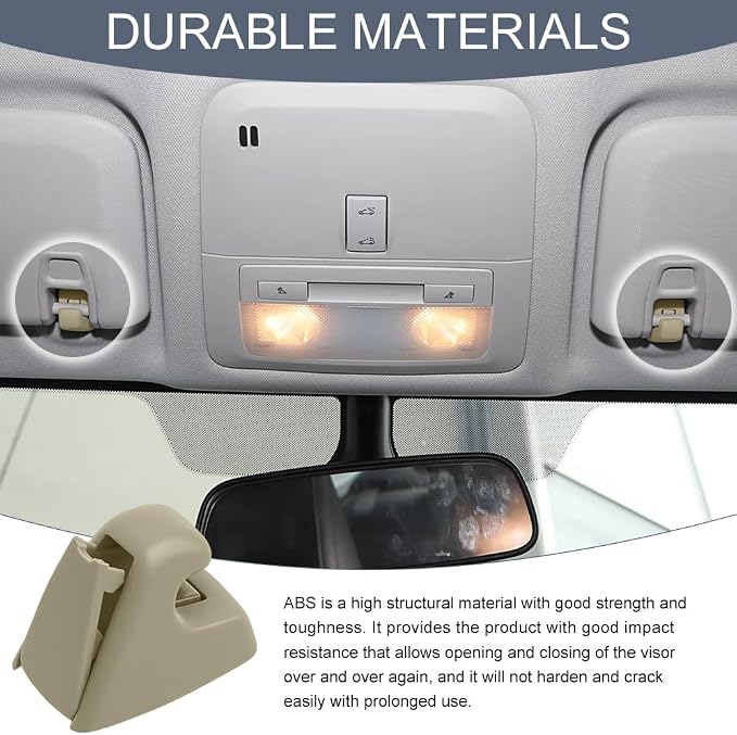 2PCS Car Sun Visor Clips, Visor Clips for Cars, Sun Visor Hook Clip Bracket Replacement 95994975 95994976, Car Visor Support Holder Bracket Hanger for Cruze 2011-2016 Verano 2012-2017 (Beige)