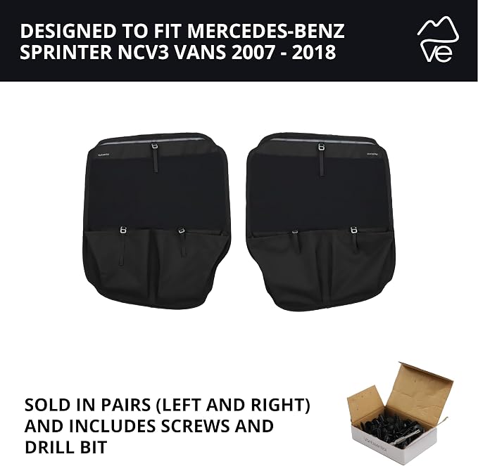 VanEssential Rear Door MIDDLE Storage Panels (Pair) Designed for Mercedes-Benz NCV3 Van (Years 2007-2018)