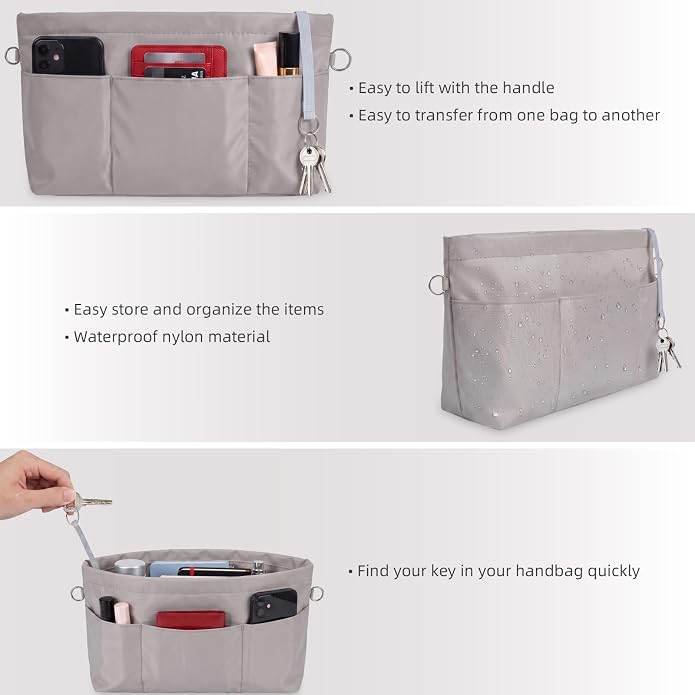 VANCORE Purse Organizer Insert for Handbags,Tote Bag Organizer Insert with Zipper Bag,Premium Handbag Organizer Inside Liner for Women