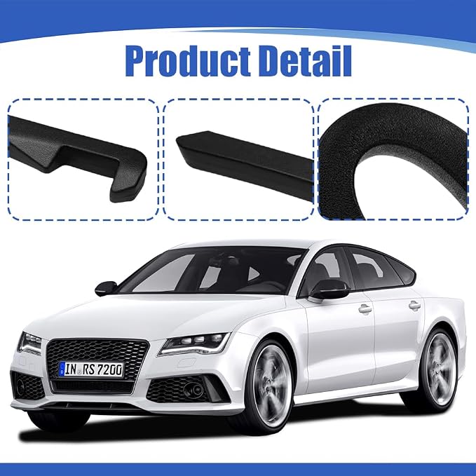 2PCS Car Seat Gap Filler, Car Blocker, PU Leather Fill The Gap Between Seat and Center Console, Universal Car Interior Accessories Flexible Seat Gap Organizer for Most Cars (Black)