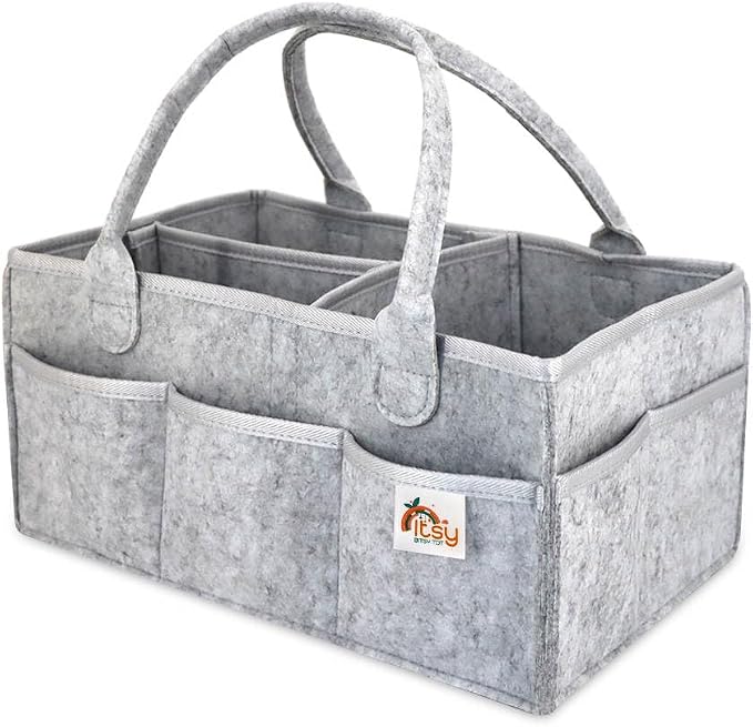 Diaper Caddy, Diaper Organizer, Nursery Storage and Car Organizer for Baby - Large Size - (Cloud Grey)