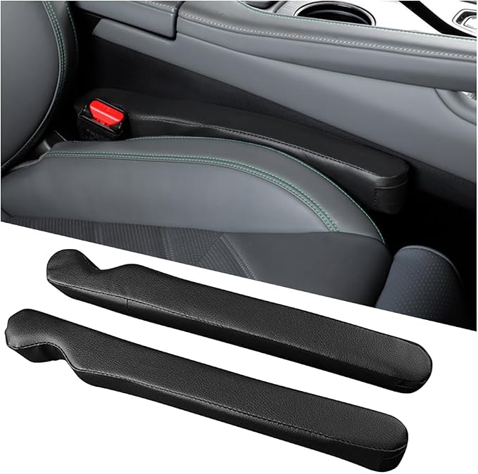 Zpana 2PCS Car Seat Gap Filler, Seat Side Guard Gap Stopper Blocker to Stop Things from Dropping, No-Drop Soft Automotive Interior Crevice Catcher Plug, Universal Fit (Black)