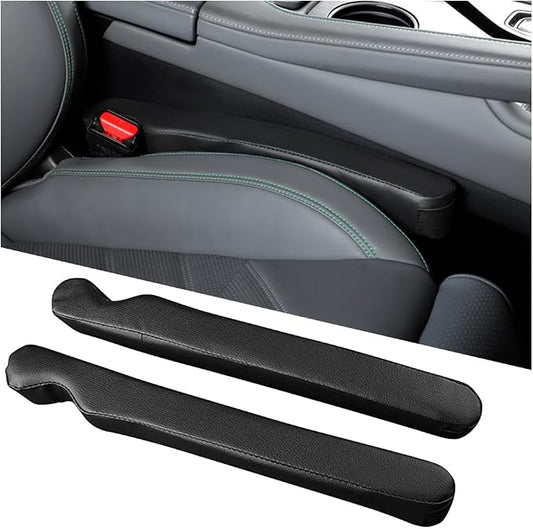 Zpana 2PCS Car Seat Gap Filler, Seat Side Guard Gap Stopper Blocker to Stop Things from Dropping, No-Drop Soft Automotive Interior Crevice Catcher Plug, Universal Fit (Black)