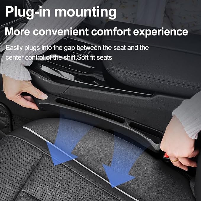 Saddle Brown Luxury Car Seat Gap Filler Organizer — 2Pcs Premium Side Seat Gap Filler with Storage Slot,Espresso Brown Interior Decor for Tan & Beige Seats,Professional Crevice Blocker for SUV & Truck