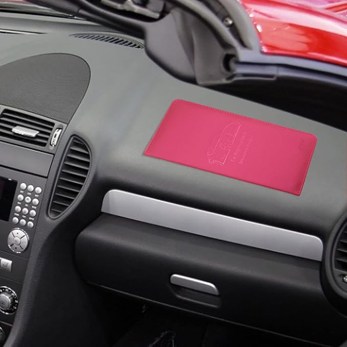 Car Registration and Insurance Card Holder - Leather Vehicle Glove Box Automobile Documents Paperwork Wallet Case Organizer for ID, Driver's License, Key Contact Information Cards - Men&Women
