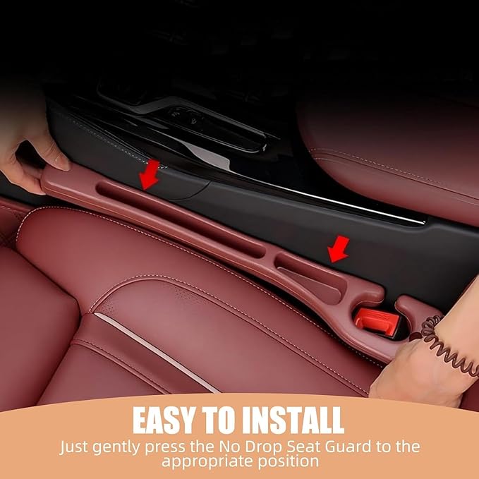 Car Seat Gap Filler Set of 2, Premium Interior Car Accessories, Multifunctional Car Storage Solution with Non-Slip Design, Fits Most Vehicles (Dark)