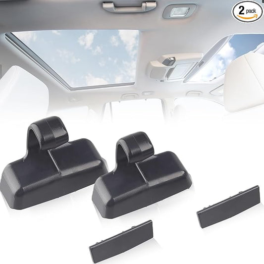 Rear Sun Shade Hook Clip with Cover Kit Black Compatible with Honda Pilot 2016-2022 Passport 2019-2021 Replace Rear Left&Right Window Sunshade Hook Clip 2PCS