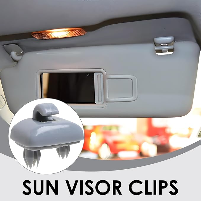 2015 Q5 Sun Visor Clip Replacement Compatible with Audi, Sunvisor Inner Clips for A1 A3 A4 A5 A6 Q3 Q5 S3 S4 S5 TT, ABS Construction Interior Sunscreen Holder Hook, OEM #8U0857562A (Grey)