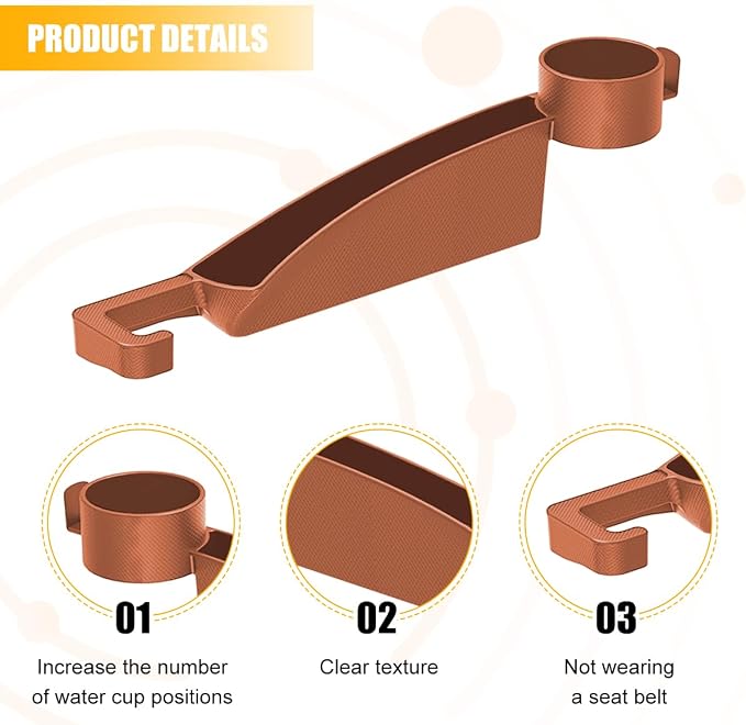 HZEL Car Seat Gap Organizer, 2PCS Dual Slot Anti-Drop Vehicle Console Side Filler Organizer with Cup Holder, Automotive Interior Seat Gap Plug Blocker, Universal for SUV Automobile Truck (Orange)