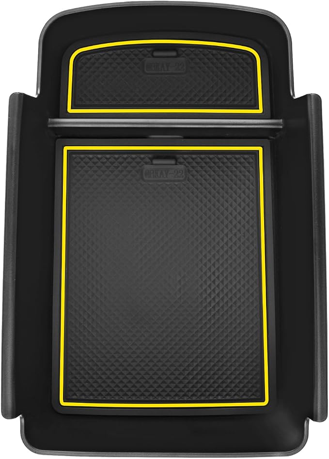SKTU for 2024 2025 2026 Chevrolet Trax Center Console Organizer 2024 2025 2026 Chevy Trax Insert ABS Materials Tray Armrest Box 2024 2025 2026 Chevy Trax Accessories with Sunglasses Holder (Yellow)