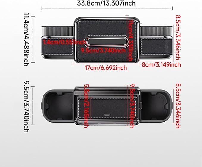 Multifunctional Car Seat Back Organizer Box with Drink Cup Holder, Makeup Mirror, Tissue Box& Hooks for Car Seat Back, New Upgrade Car Headrest Backseat Organizer Suitability for Wife, Girlfriend