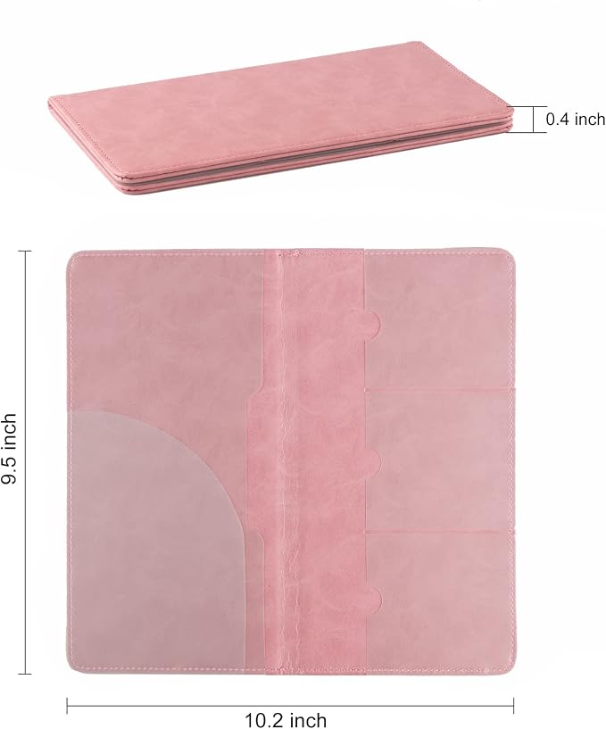 UYYE Auto Car Registration and Insurance Documents Holder - PU Leather Vehicle Glove Box Documents Organizer Wallet, Car Interior Accessories Case Holder for Essential Automobile Documents（Pink）