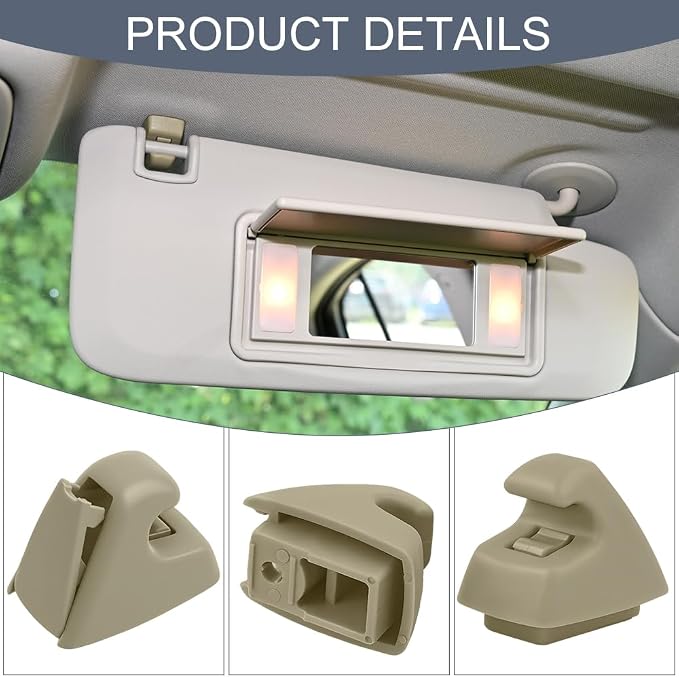 2PCS Car Sun Visor Clips, Visor Clips for Cars, Sun Visor Hook Clip Bracket Replacement 95994975 95994976, Car Visor Support Holder Bracket Hanger for Cruze 2011-2016 Verano 2012-2017 (Beige)