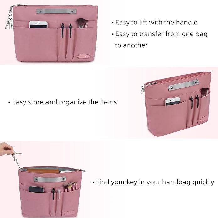VANCORE Purse Organizer Insert for Handbags,Tote Bag Organizer Insert with Zipper Bag,Premium Handbag Organizer Inside Liner for Women