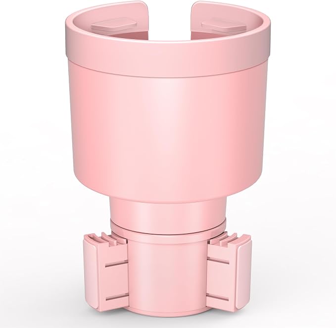 Seven Sparta Car Cup Holder Expander with Offset Adjustable Base, Compatible with Hydro Flasks 32/40 Ounce, Compatible with Yeti Ramblers 20/26/30 Ounce, Other Bottles in 3.4"-3.8" (Pink)
