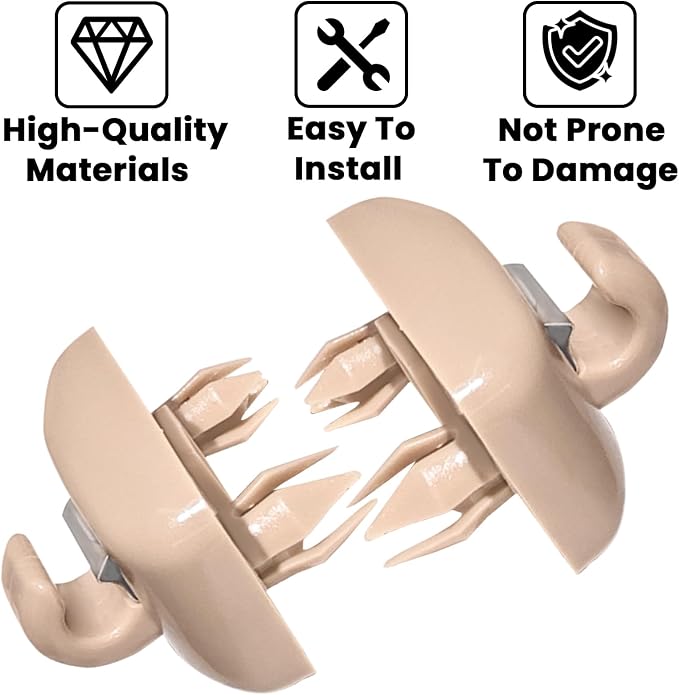 2 PCS Visor ClipsInner Sun Visor Hook Clips, Car Interior Visor HolderHook Compatible with Audi TT A1 A3 A4 A5 Q3 Q5 S3 S4 S5，Replace 8U0857562A (Beige)