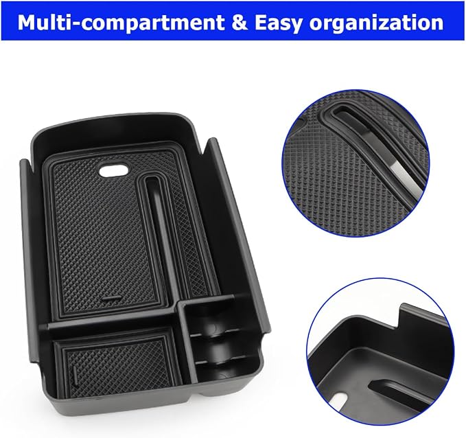 MARCHFA Center Console Organizer Tray Compatible for 2024 2025 2026 Buick Envista Accessories Armrest Storage Box Tray Organizer Middle Console Insert Holder (Black)